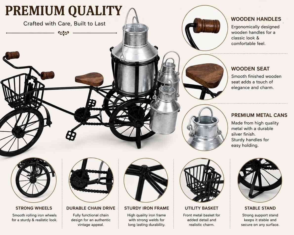 Iron Milk Can showpiece decorative design and features