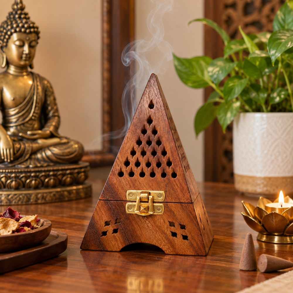 Wooden Eiffel Tower loban dan for pooja and home decor