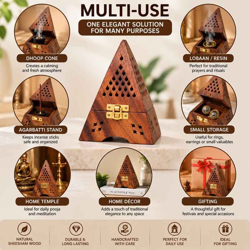 Wooden Eiffel Tower loban dan for loban dhoop and bakhoor