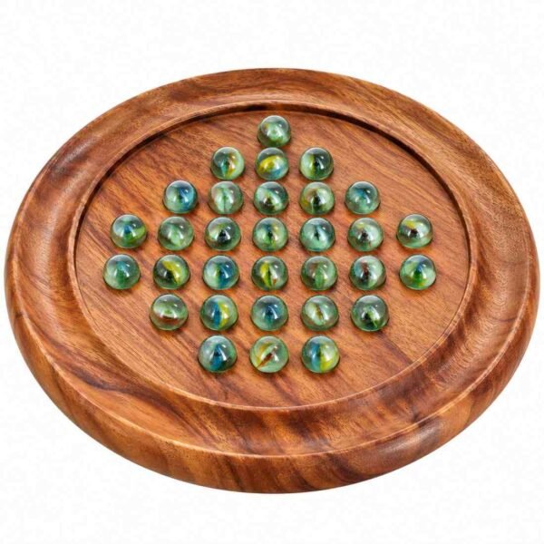 Wooden Solitaire marble board game made from Sheesham wood