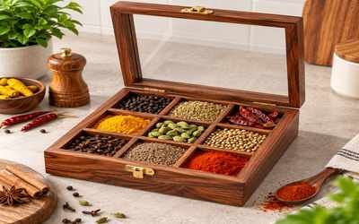 Wooden Spice Boxes for Kitchens