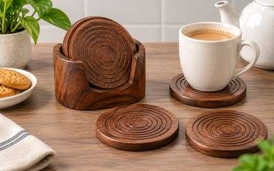 Wooden Tea Coaster